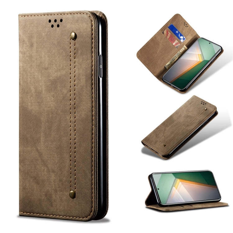 Custodia per telefono in pelle Flip Texture denim, For OnePlus 11, For OnePlus 11R, For OnePlus Ace 2 5G, For vivo iQOO 11, For Samsung Galaxy A54 5G