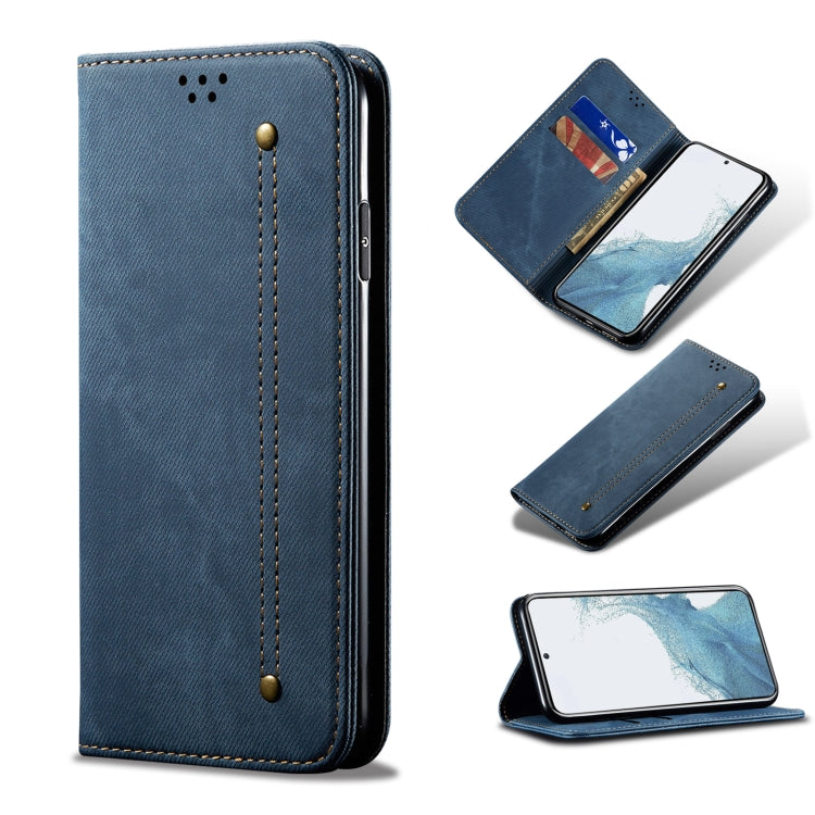 Custodia per telefono in pelle Flip Texture denim, For OnePlus 11, For OnePlus 11R, For OnePlus Ace 2 5G, For vivo iQOO 11, For Samsung Galaxy A54 5G