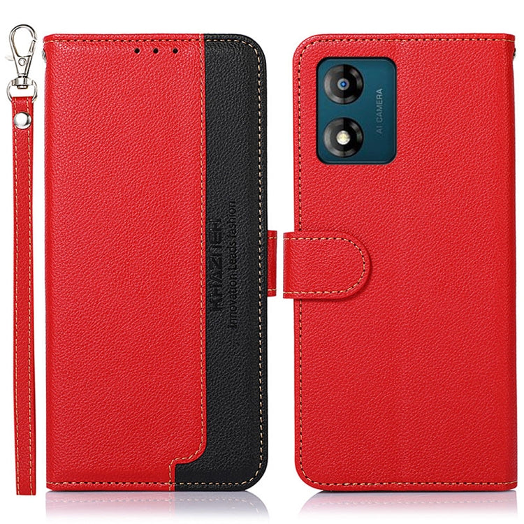 KHAZNEH Custodia per telefono RFID in pelle con texture Litchi, For OnePlus 11, For OnePlus Nord CE 3 Lite, For Motorola Moto E13, For Motorola Moto G53 5G