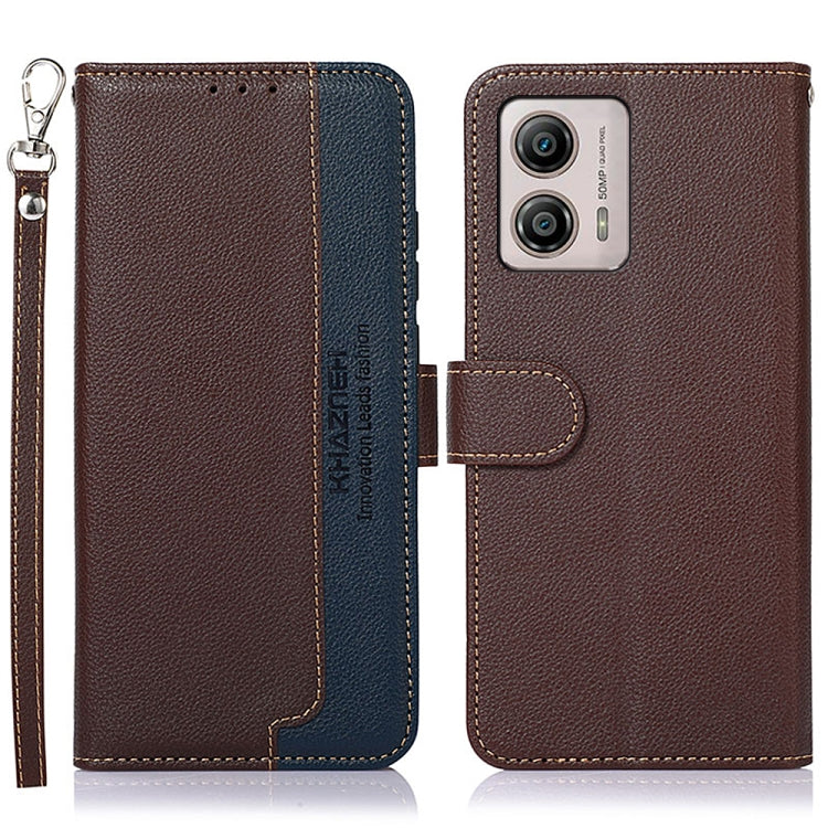 KHAZNEH Custodia per telefono RFID in pelle con texture Litchi, For OnePlus 11, For OnePlus Nord CE 3 Lite, For Motorola Moto E13, For Motorola Moto G53 5G