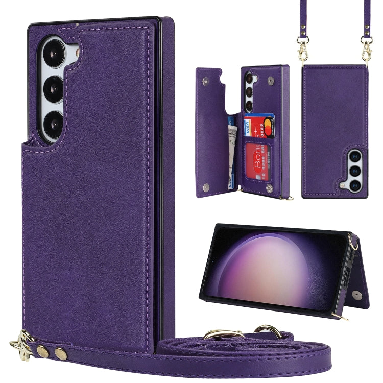 Custodia in TPU + PU con doppia fibbia quadrata a tracolla, For Samsung Galaxy S23 5G, For Samsung Galaxy S23+ 5G, For Samsung Galaxy S23 Ultra 5G
