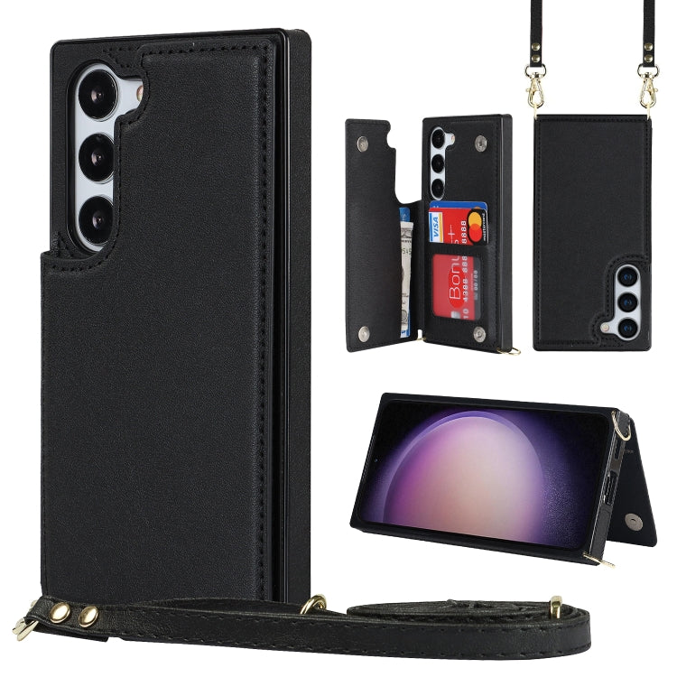 Custodia in TPU + PU con doppia fibbia quadrata a tracolla, For Samsung Galaxy S23 5G, For Samsung Galaxy S23+ 5G, For Samsung Galaxy S23 Ultra 5G