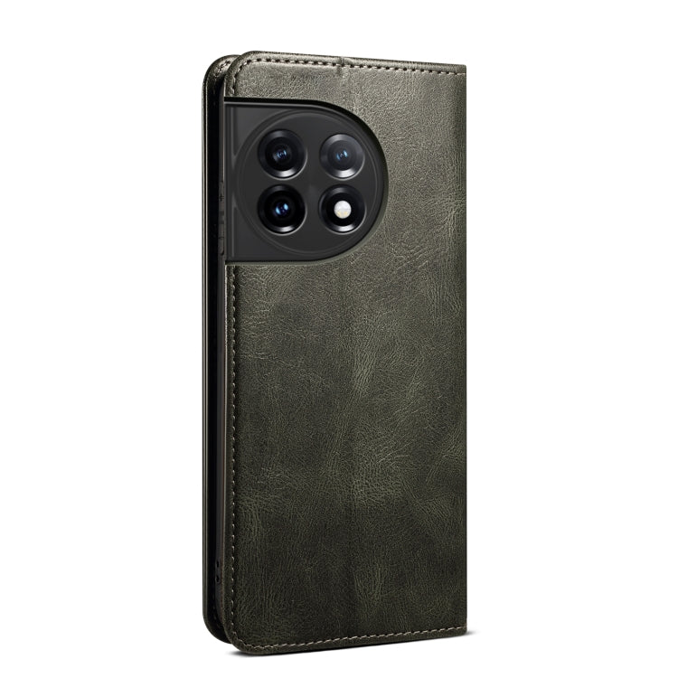 Custodia per telefono in pelle con trama di cavallo pazzo in cera d'olio, For OnePlus 11, For OnePlus 11R, For OnePlus Ace 2 5G, For vivo iQOO 11, For Samsung Galaxy A54 5G