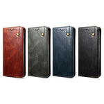 Custodia per telefono in pelle con trama di cavallo pazzo in cera d'olio, For OnePlus 11, For OnePlus 11R, For OnePlus Ace 2 5G, For vivo iQOO 11, For Samsung Galaxy A54 5G
