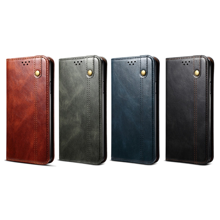Custodia per telefono in pelle con trama di cavallo pazzo in cera d'olio, For OnePlus 11, For OnePlus 11R, For OnePlus Ace 2 5G, For vivo iQOO 11, For Samsung Galaxy A54 5G
