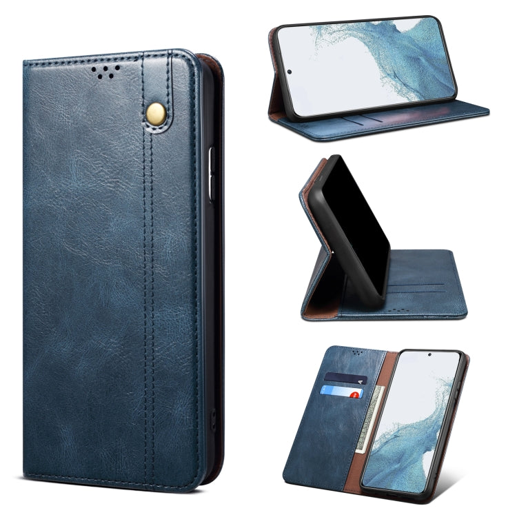 Custodia per telefono in pelle con trama di cavallo pazzo in cera d'olio, For OnePlus 11, For OnePlus 11R, For OnePlus Ace 2 5G, For vivo iQOO 11, For Samsung Galaxy A54 5G