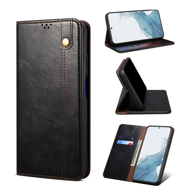 Custodia per telefono in pelle con trama di cavallo pazzo in cera d'olio, For OnePlus 11, For OnePlus 11R, For OnePlus Ace 2 5G, For vivo iQOO 11, For Samsung Galaxy A54 5G