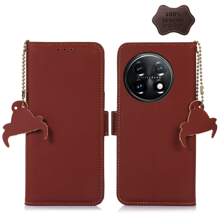 Custodia per telefono in pelle magnetica RFID in vera pelle, For OnePlus 11, For OnePlus Nord CE 3 Lite, For Motorola Moto E13, For Motorola Moto G53 5G