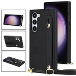 Custodia per telefono quadrata con supporto per cinturino a tracolla, For Samsung Galaxy S23 5G, For Samsung Galaxy S23+ 5G, For Samsung Galaxy S23 Ultra 5G