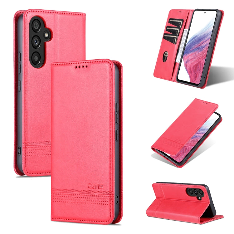 AZNS Custodia per telefono in pelle a conchiglia con struttura in vitello magnetico, For Samsung Galaxy A34 5G, For Samsung Galaxy A54 5G