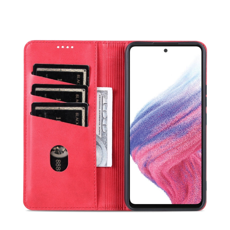 AZNS Custodia per telefono in pelle a conchiglia con struttura in vitello magnetico, For Samsung Galaxy A34 5G, For Samsung Galaxy A54 5G