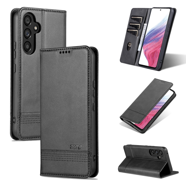 AZNS Custodia per telefono in pelle a conchiglia con struttura in vitello magnetico, For Samsung Galaxy A34 5G, For Samsung Galaxy A54 5G