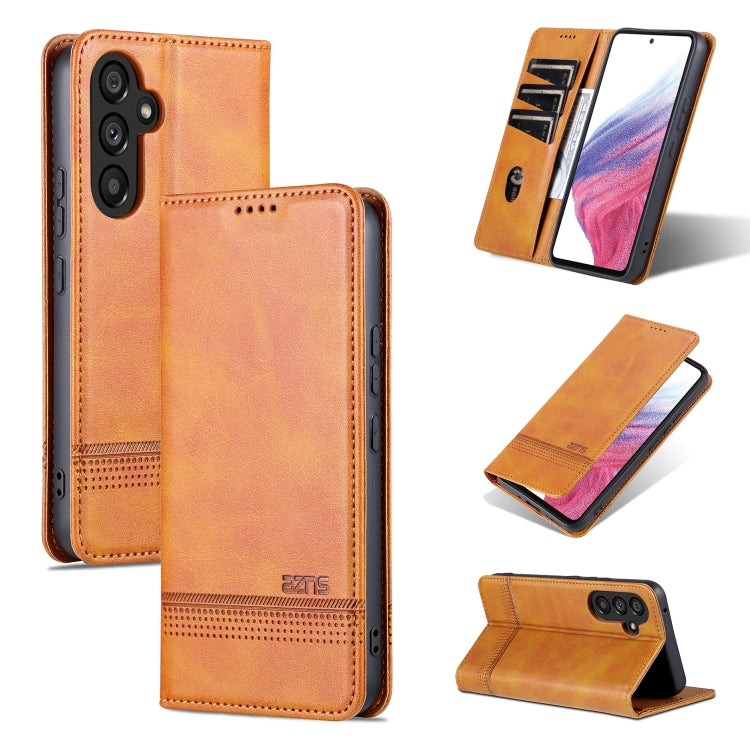 AZNS Custodia per telefono in pelle a conchiglia con struttura in vitello magnetico, For Samsung Galaxy A34 5G, For Samsung Galaxy A54 5G