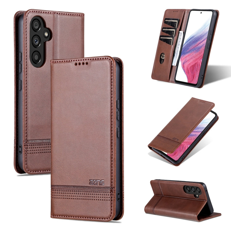 AZNS Custodia per telefono in pelle a conchiglia con struttura in vitello magnetico, For Samsung Galaxy A34 5G, For Samsung Galaxy A54 5G