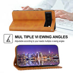 Custodia per telefono in pelle con chiusura magnetica a griglia cubica in vitello, For Samsung Galaxy A14 5G, For Google Pixel 7A