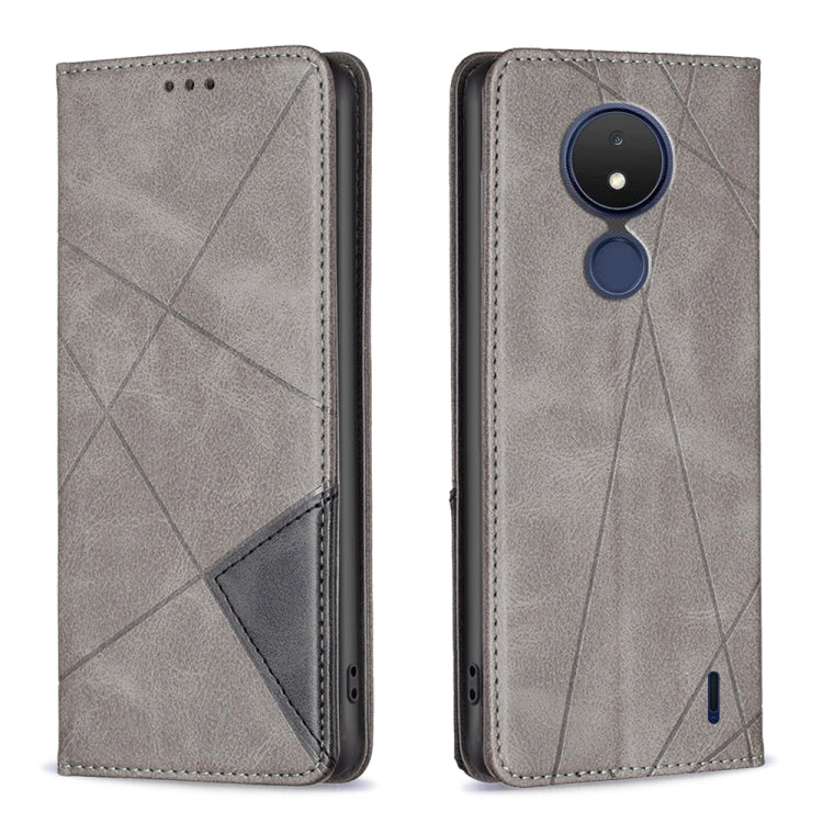 Custodia per telefono in pelle magnetica invisibile prismatica, For Nokia C21