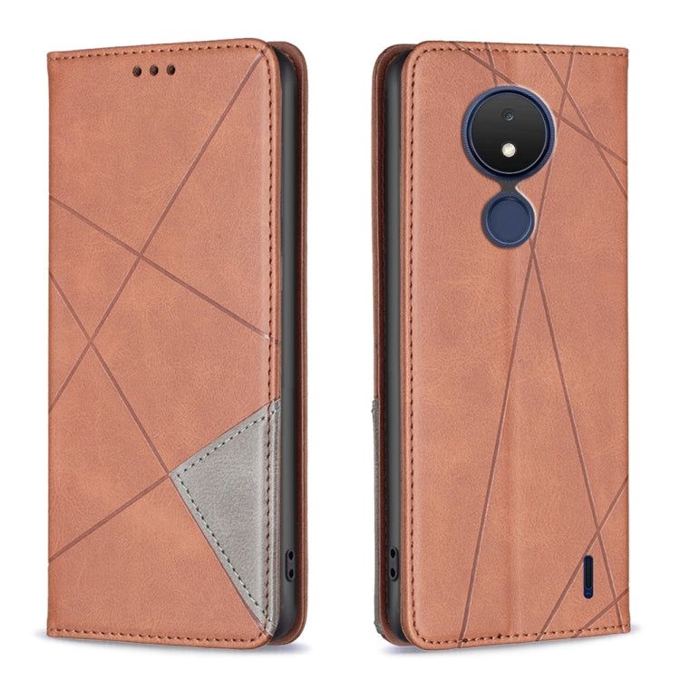 Custodia per telefono in pelle magnetica invisibile prismatica, For Nokia C21