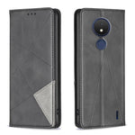 Custodia per telefono in pelle magnetica invisibile prismatica, For Nokia C21