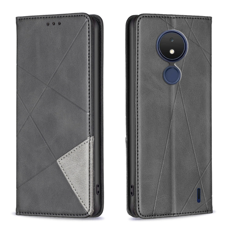 Custodia per telefono in pelle magnetica invisibile prismatica, For Nokia C21