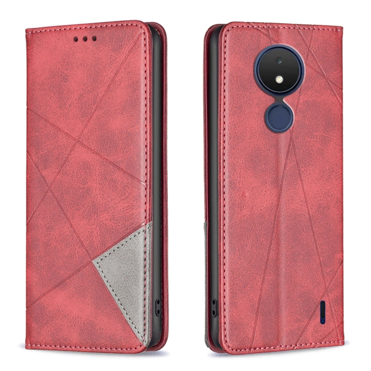Custodia per telefono in pelle magnetica invisibile prismatica, For Nokia C21