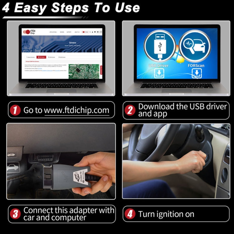 Strumento diagnostico per auto Vgate Vlinker FS ELM327 USB OBD2, Vlinker FS