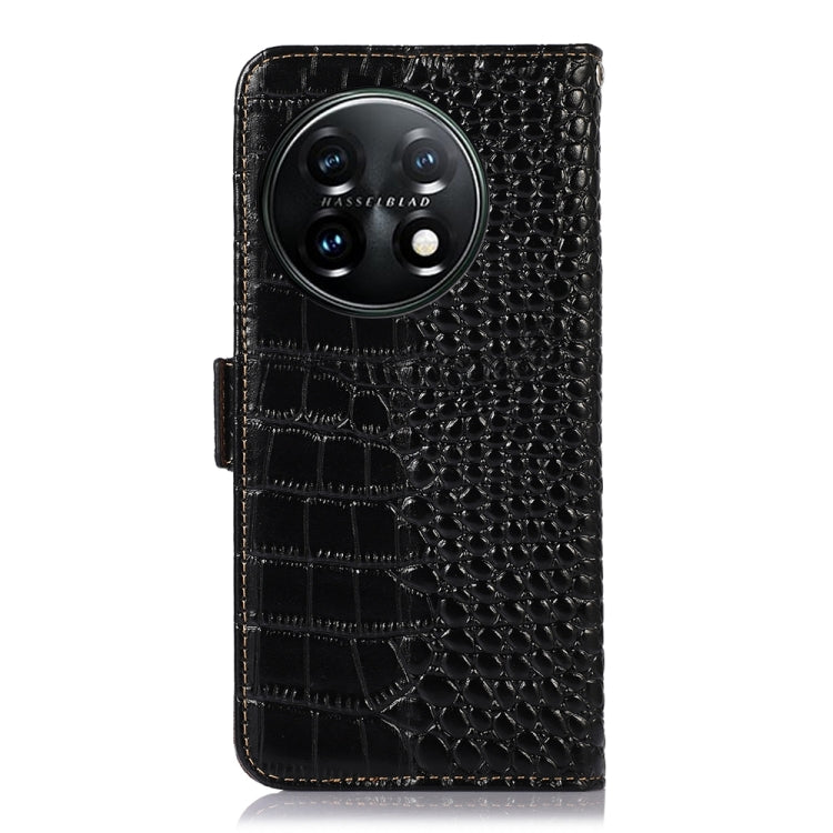 Custodia per telefono in pelle RFID con strato superiore in pelle bovina di coccodrillo, For OnePlus 11 5G, For OnePlus Nord CE 3 Lite, For Motorola Moto E13 4G 2023, For Motorola Moto G53 5G