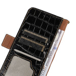 Custodia per telefono in pelle RFID con strato superiore in pelle bovina di coccodrillo, For OnePlus 11 5G, For OnePlus Nord CE 3 Lite, For Motorola Moto E13 4G 2023, For Motorola Moto G53 5G