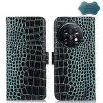Custodia per telefono in pelle RFID con strato superiore in pelle bovina di coccodrillo, For OnePlus 11 5G, For OnePlus Nord CE 3 Lite, For Motorola Moto E13 4G 2023, For Motorola Moto G53 5G