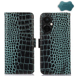 Custodia per telefono in pelle RFID con strato superiore in pelle bovina di coccodrillo, For OnePlus 11 5G, For OnePlus Nord CE 3 Lite, For Motorola Moto E13 4G 2023, For Motorola Moto G53 5G