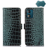 Custodia per telefono in pelle RFID con strato superiore in pelle bovina di coccodrillo, For OnePlus 11 5G, For OnePlus Nord CE 3 Lite, For Motorola Moto E13 4G 2023, For Motorola Moto G53 5G