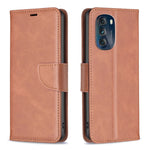 Custodia per telefono in pelle con trama in pelle di agnello, For Motorola Moto E13 4G, For Motorola Moto G 5G 2023, For Motorola Moto G73 5G, For Motorola Moto G13 4G/G23 4G/G53 5G