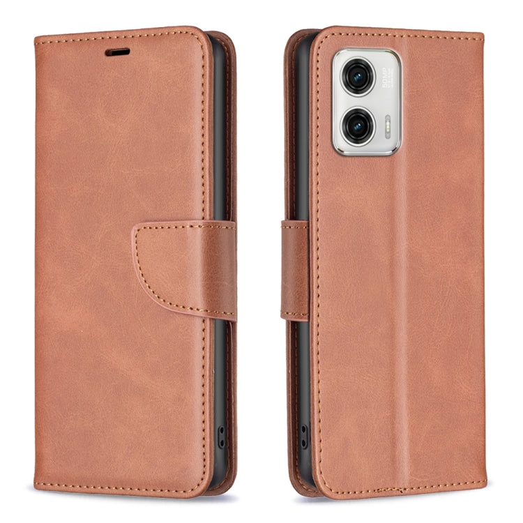 Custodia per telefono in pelle con trama in pelle di agnello, For Motorola Moto E13 4G, For Motorola Moto G 5G 2023, For Motorola Moto G73 5G, For Motorola Moto G13 4G/G23 4G/G53 5G