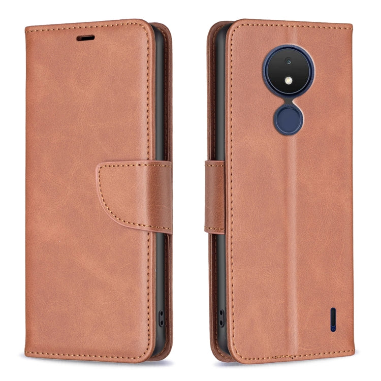 Custodia per telefono in pelle con trama in pelle di agnello, For Nokia C21