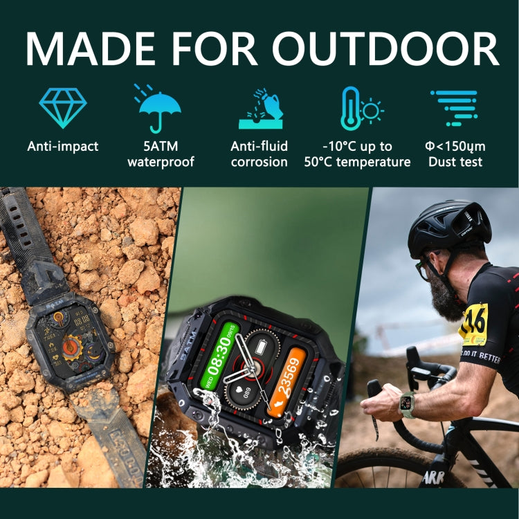 PG333 Orologio sportivo intelligente impermeabile da 1,91 pollici Supporto monitoraggio della frequenza cardiaca / monitoraggio della pressione sanguigna