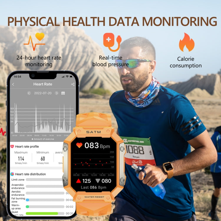 PG333 Orologio sportivo intelligente impermeabile da 1,91 pollici Supporto monitoraggio della frequenza cardiaca / monitoraggio della pressione sanguigna