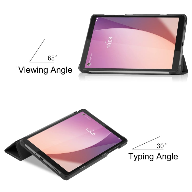 Custodia per tablet in pelle con supporto a 3 pieghe Custer Pure Color, For Lenovo Tab M8 4th Gen / TB-300FU, For Huawei Matepad SE 10.4