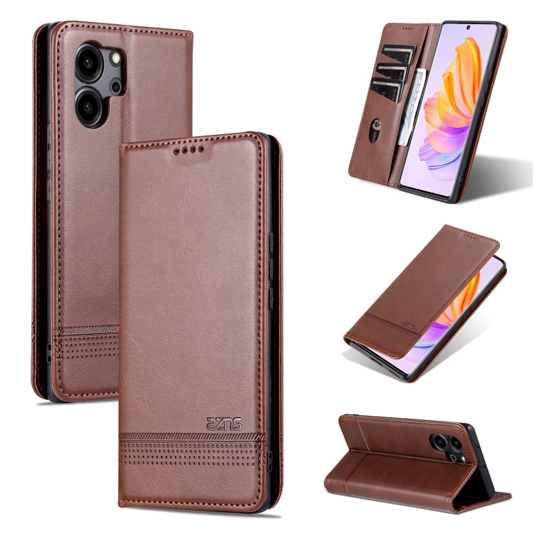 AZNS Custodia per telefono in pelle a conchiglia con struttura in vitello magnetico, For Honor 80 SE, For Samsung Galaxy A04e, For Xiaomi 13
