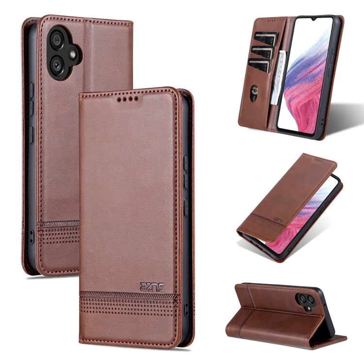 AZNS Custodia per telefono in pelle a conchiglia con struttura in vitello magnetico, For Honor 80 SE, For Samsung Galaxy A04e, For Xiaomi 13
