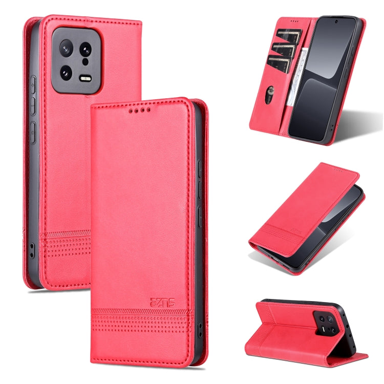 AZNS Custodia per telefono in pelle a conchiglia con struttura in vitello magnetico, For Honor 80 SE, For Samsung Galaxy A04e, For Xiaomi 13