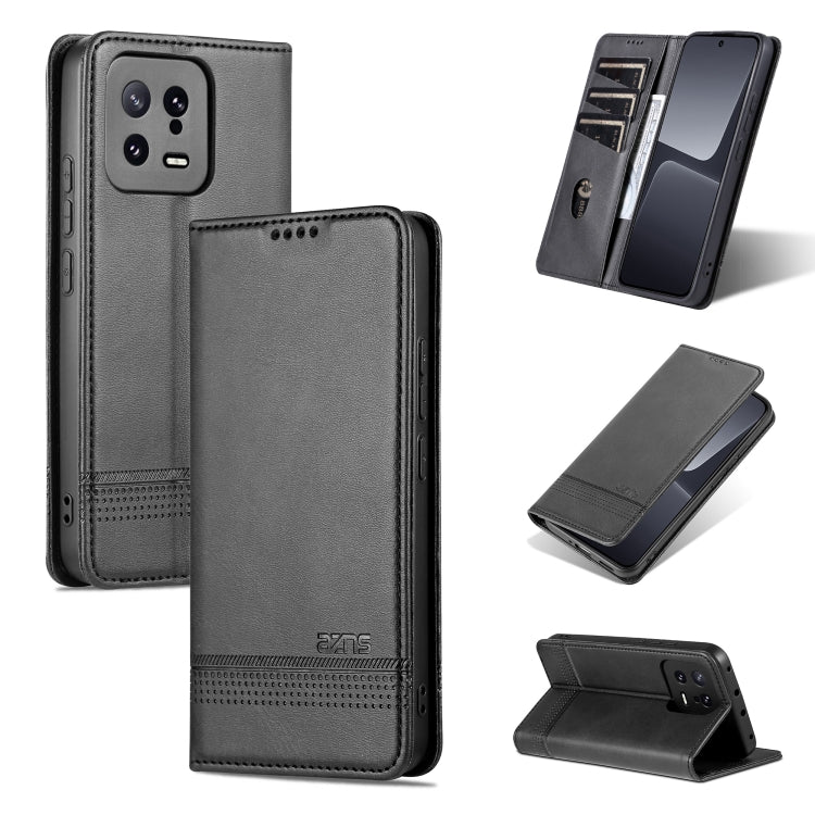 AZNS Custodia per telefono in pelle a conchiglia con struttura in vitello magnetico, For Honor 80 SE, For Samsung Galaxy A04e, For Xiaomi 13