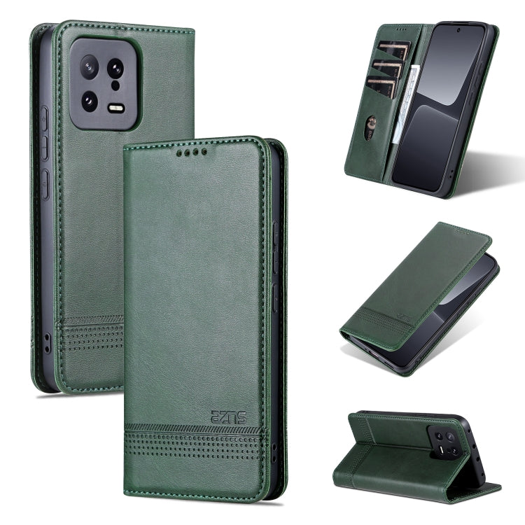 AZNS Custodia per telefono in pelle a conchiglia con struttura in vitello magnetico, For Honor 80 SE, For Samsung Galaxy A04e, For Xiaomi 13