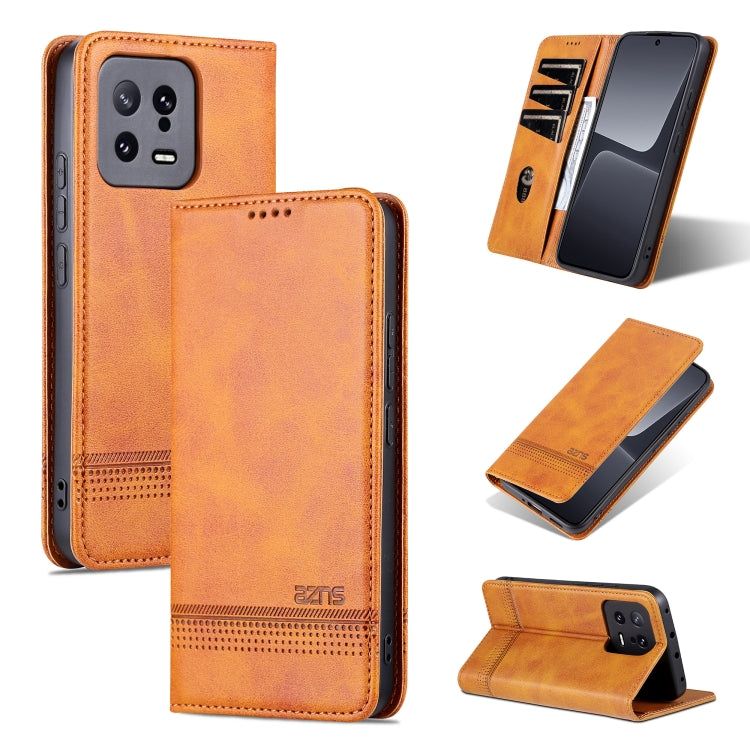 AZNS Custodia per telefono in pelle a conchiglia con struttura in vitello magnetico, For Honor 80 SE, For Samsung Galaxy A04e, For Xiaomi 13