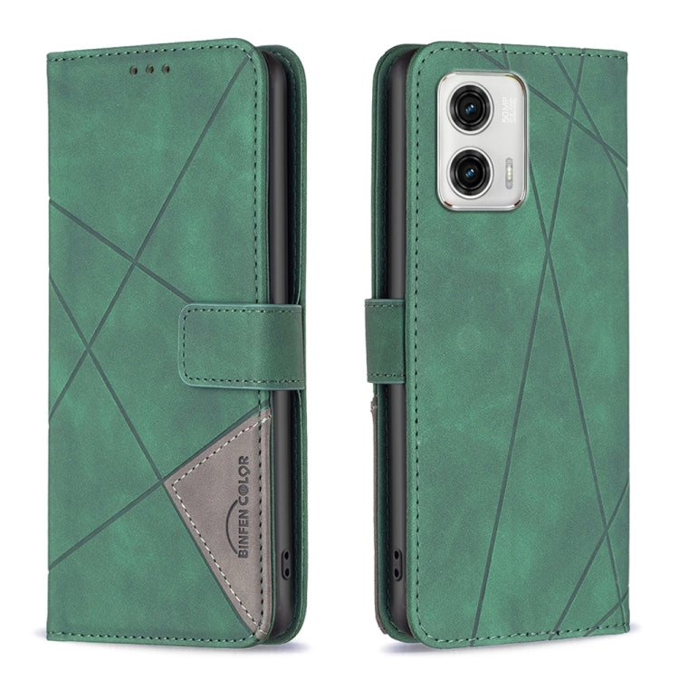 Custodia per telefono in pelle con struttura a rombo con fibbia magnetica, For Motorola Moto E13 4G, For Motorola Moto G 5G 2023, For Motorola Moto G73 5G, For Motorola Moto G13 4G/G23 4G/G53 5G
