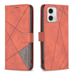 Custodia per telefono in pelle con struttura a rombo con fibbia magnetica, For Motorola Moto E13 4G, For Motorola Moto G 5G 2023, For Motorola Moto G73 5G, For Motorola Moto G13 4G/G23 4G/G53 5G