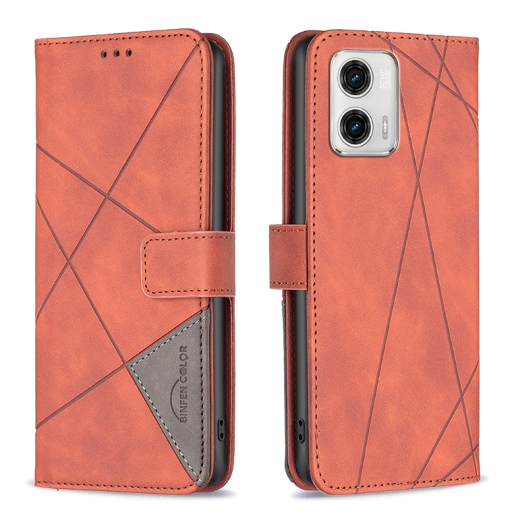 Custodia per telefono in pelle con struttura a rombo con fibbia magnetica, For Motorola Moto E13 4G, For Motorola Moto G 5G 2023, For Motorola Moto G73 5G, For Motorola Moto G13 4G/G23 4G/G53 5G