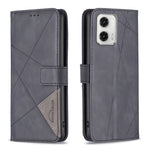 Custodia per telefono in pelle con struttura a rombo con fibbia magnetica, For Motorola Moto E13 4G, For Motorola Moto G 5G 2023, For Motorola Moto G73 5G, For Motorola Moto G13 4G/G23 4G/G53 5G