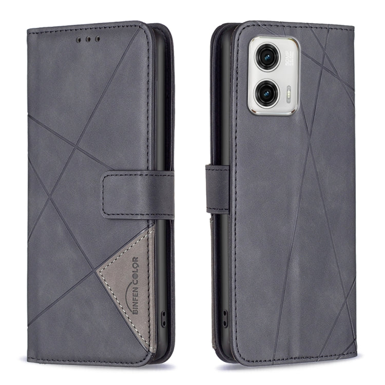 Custodia per telefono in pelle con struttura a rombo con fibbia magnetica, For Motorola Moto E13 4G, For Motorola Moto G 5G 2023, For Motorola Moto G73 5G, For Motorola Moto G13 4G/G23 4G/G53 5G
