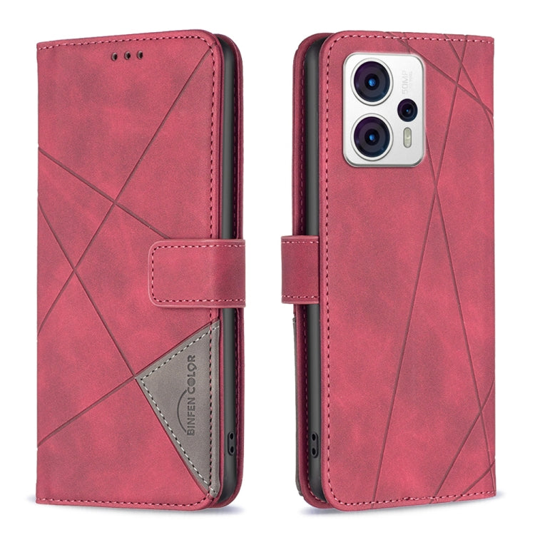 Custodia per telefono in pelle con struttura a rombo con fibbia magnetica, For Motorola Moto E13 4G, For Motorola Moto G 5G 2023, For Motorola Moto G73 5G, For Motorola Moto G13 4G/G23 4G/G53 5G