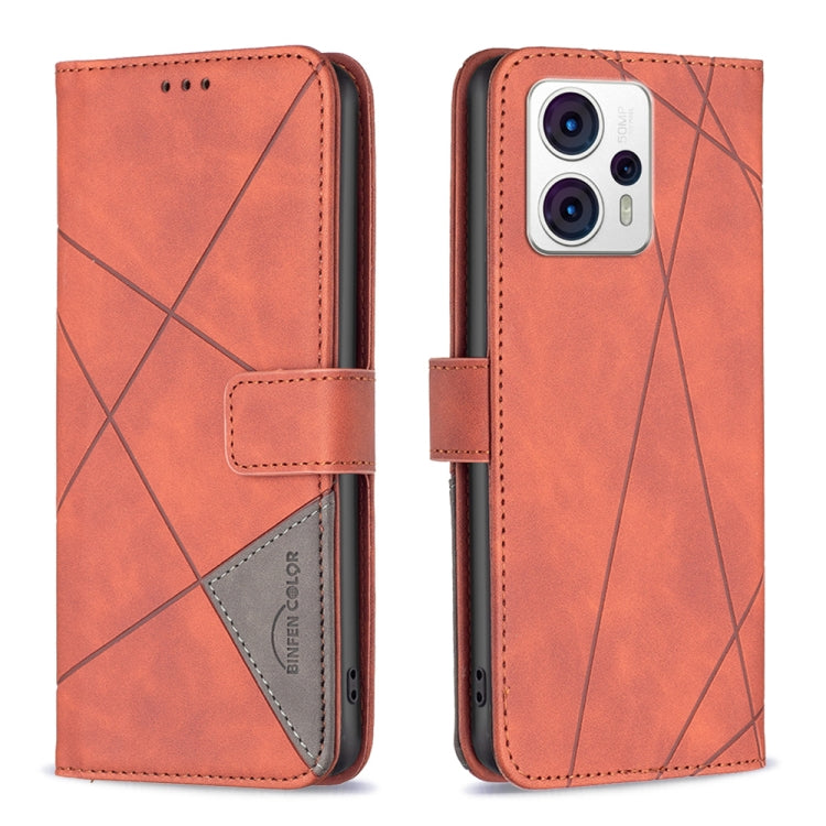 Custodia per telefono in pelle con struttura a rombo con fibbia magnetica, For Motorola Moto E13 4G, For Motorola Moto G 5G 2023, For Motorola Moto G73 5G, For Motorola Moto G13 4G/G23 4G/G53 5G
