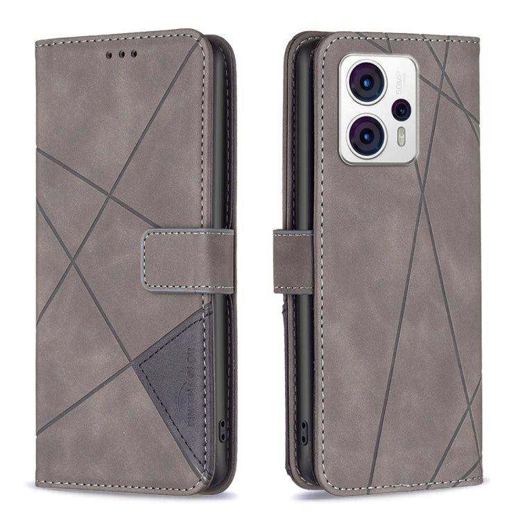Custodia per telefono in pelle con struttura a rombo con fibbia magnetica, For Motorola Moto E13 4G, For Motorola Moto G 5G 2023, For Motorola Moto G73 5G, For Motorola Moto G13 4G/G23 4G/G53 5G